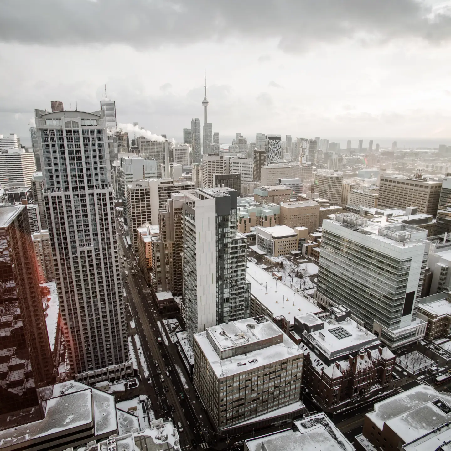 Toronto en invierno al amanecer.