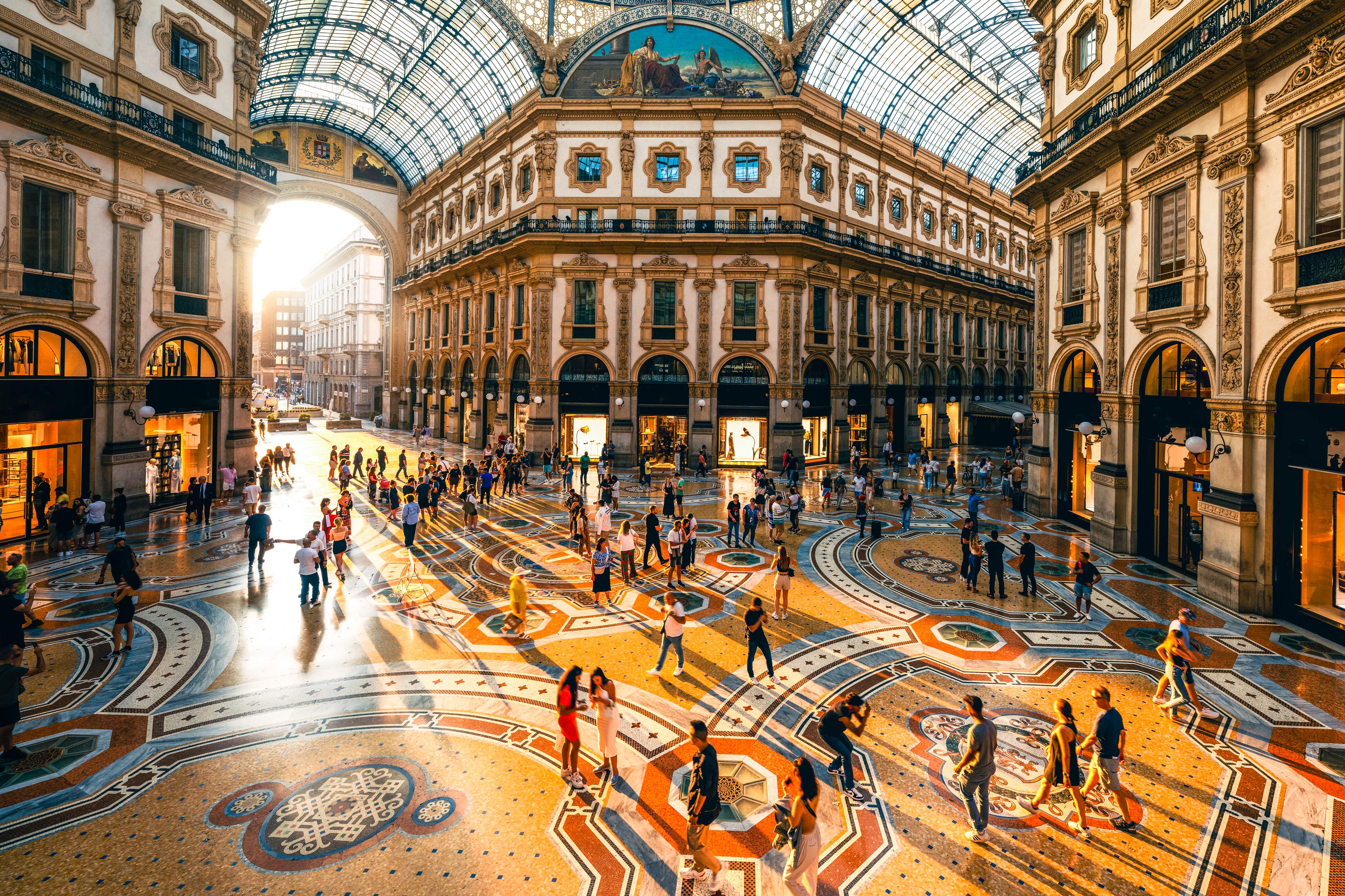 The Galleria Vittorio Emanuele shopping center in Milan, Italy