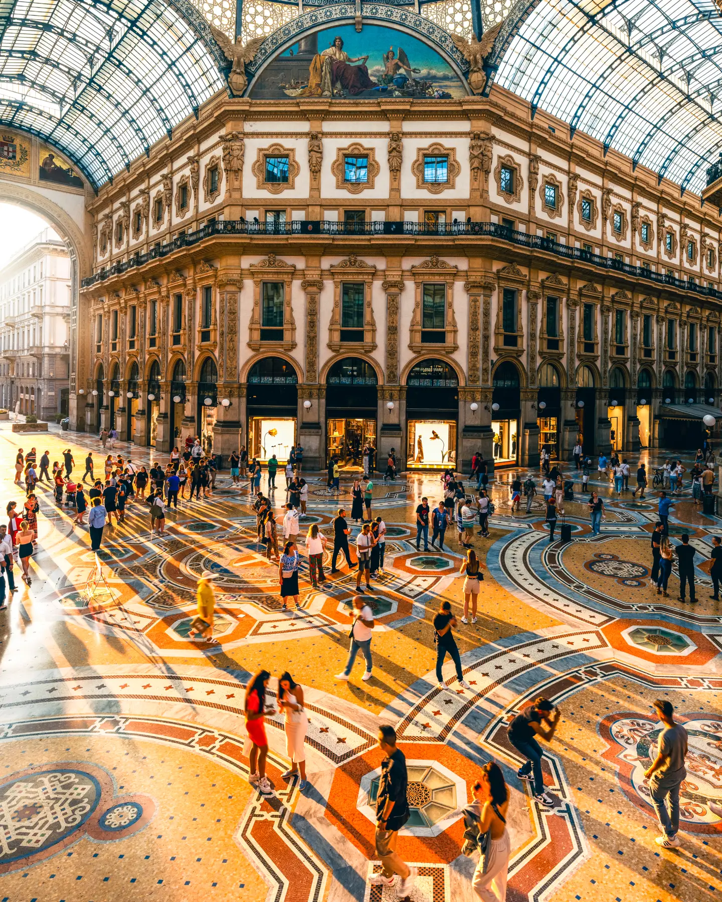 The Galleria Vittorio Emanuele shopping center in Milan, Italy