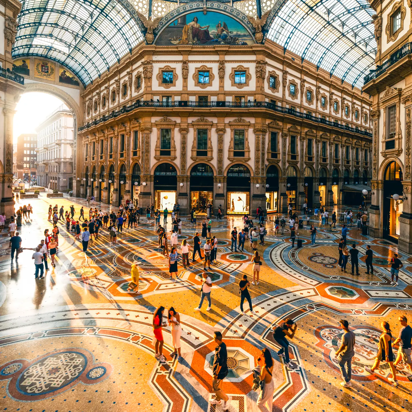 The Galleria Vittorio Emanuele shopping center in Milan, Italy