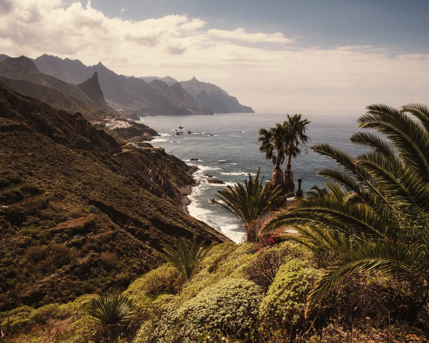 The northern coast at Benijo with its mountains and rocks in the northern part of Tenerife, Spain.
