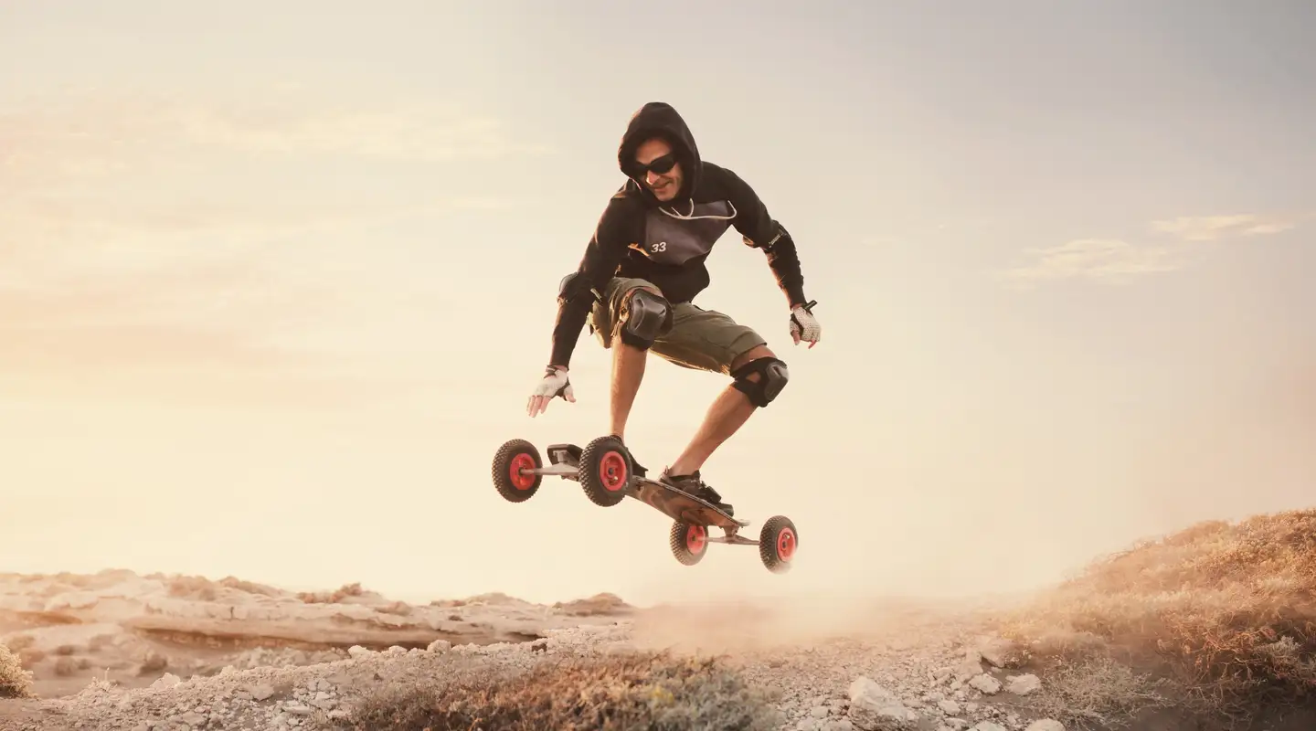 Un skater en Tenerife al atardecer