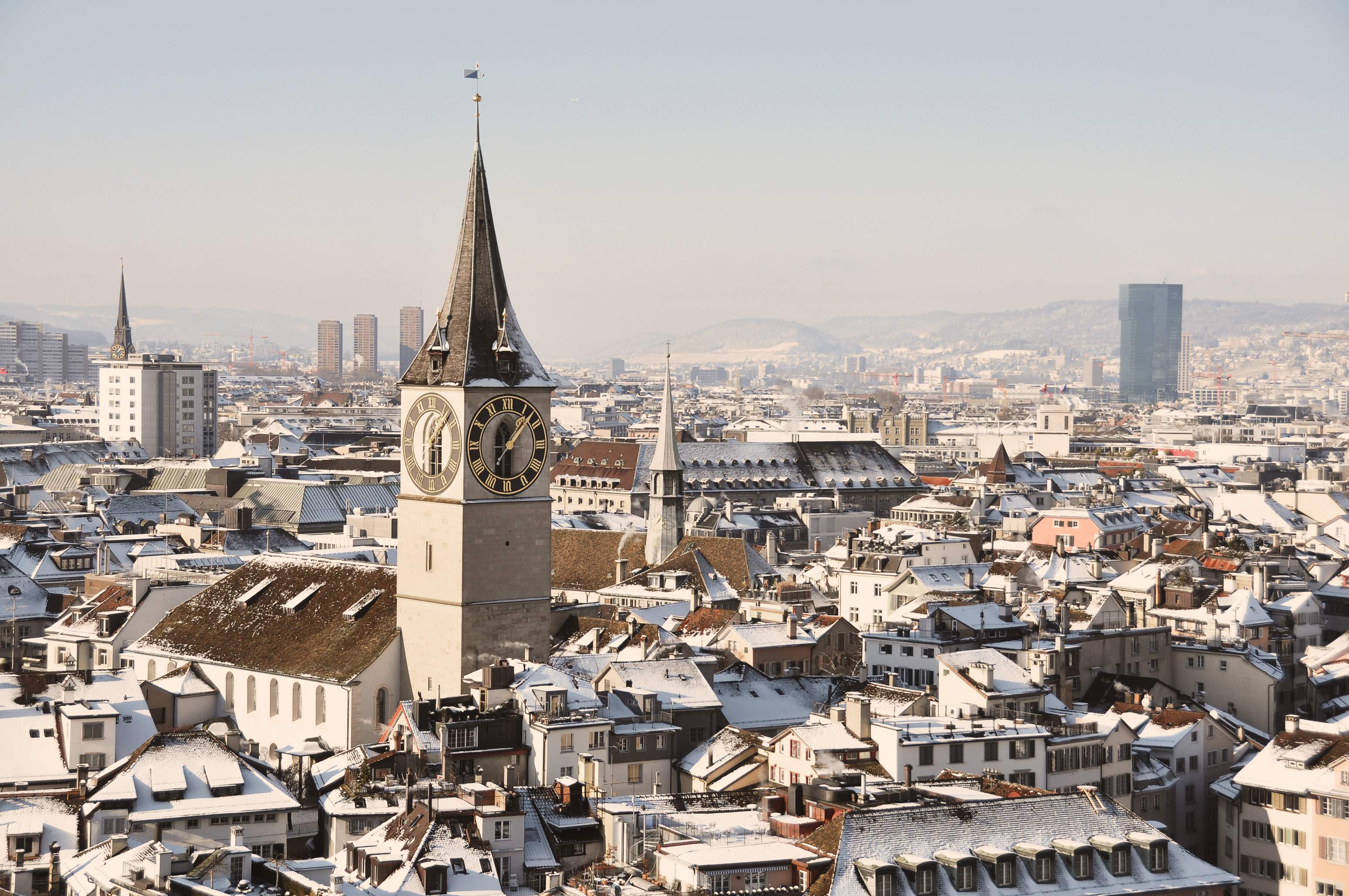 Vista de Zúrich en invierno