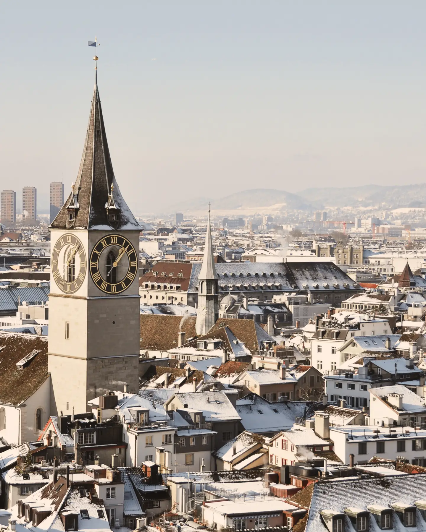 Vista de Zúrich en invierno