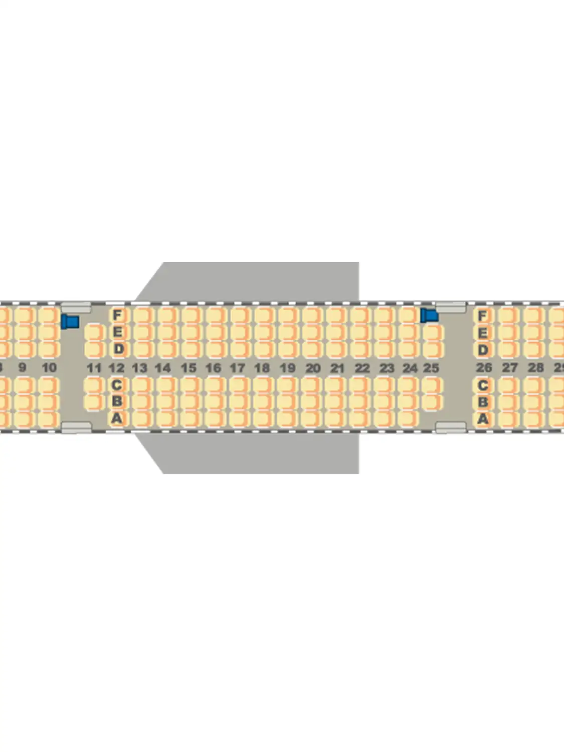 Un gráfico del mapa de asientos del Airbus A321neo de Condor.