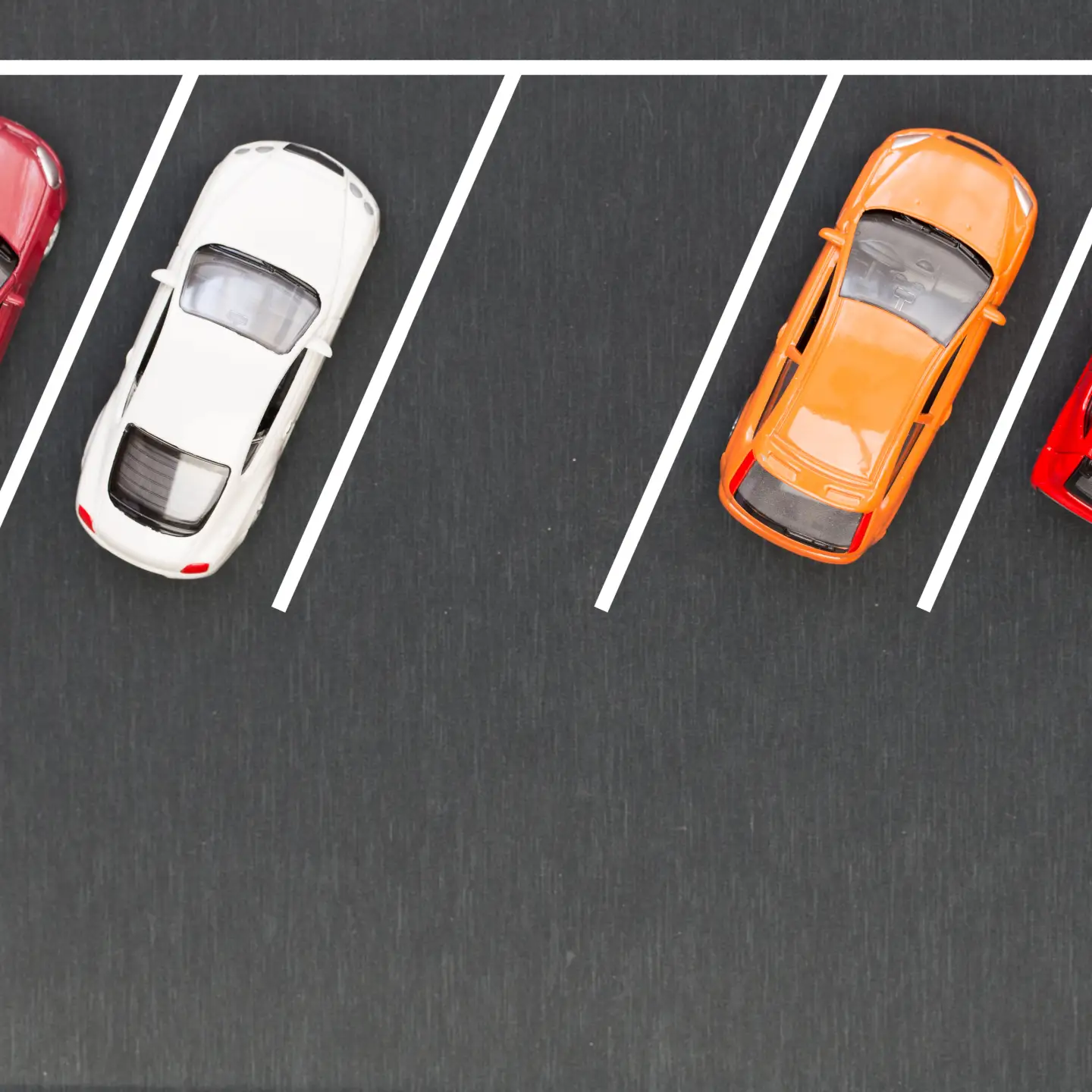 Top view of parking lane
