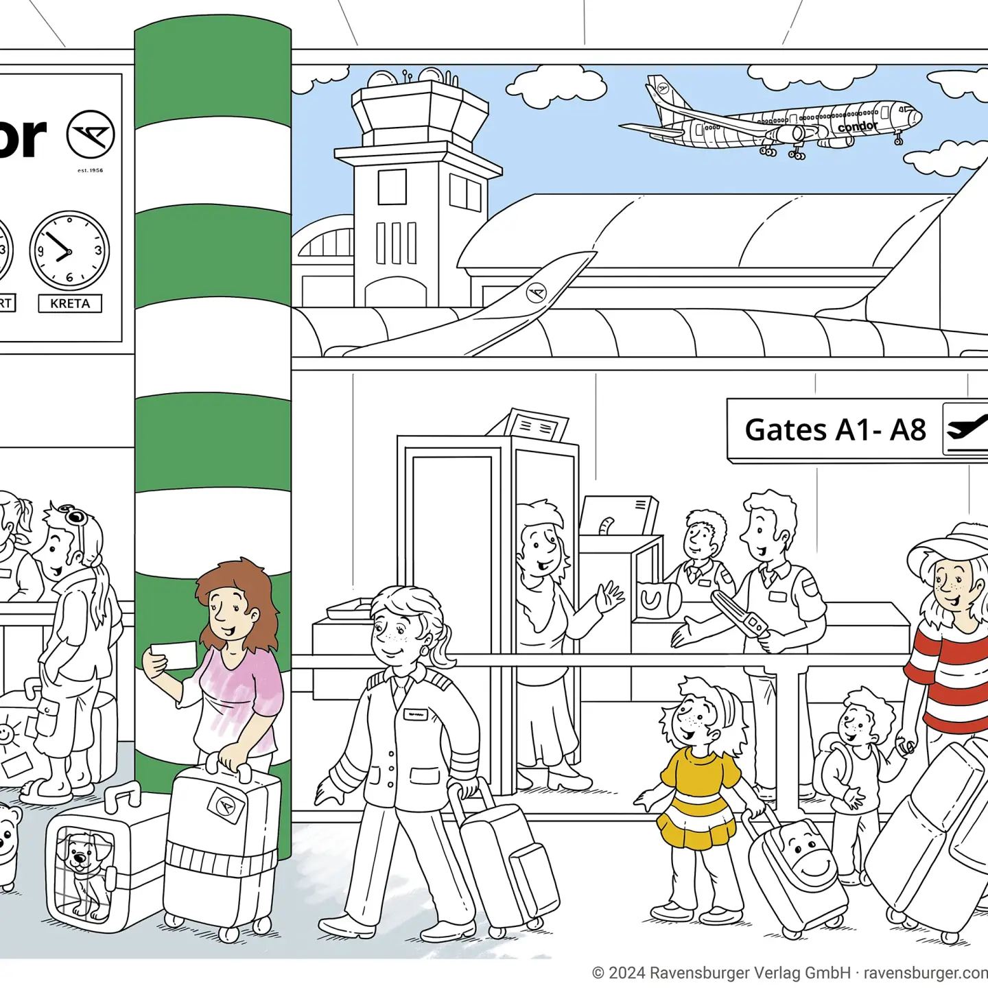 Airport coloring page for children.