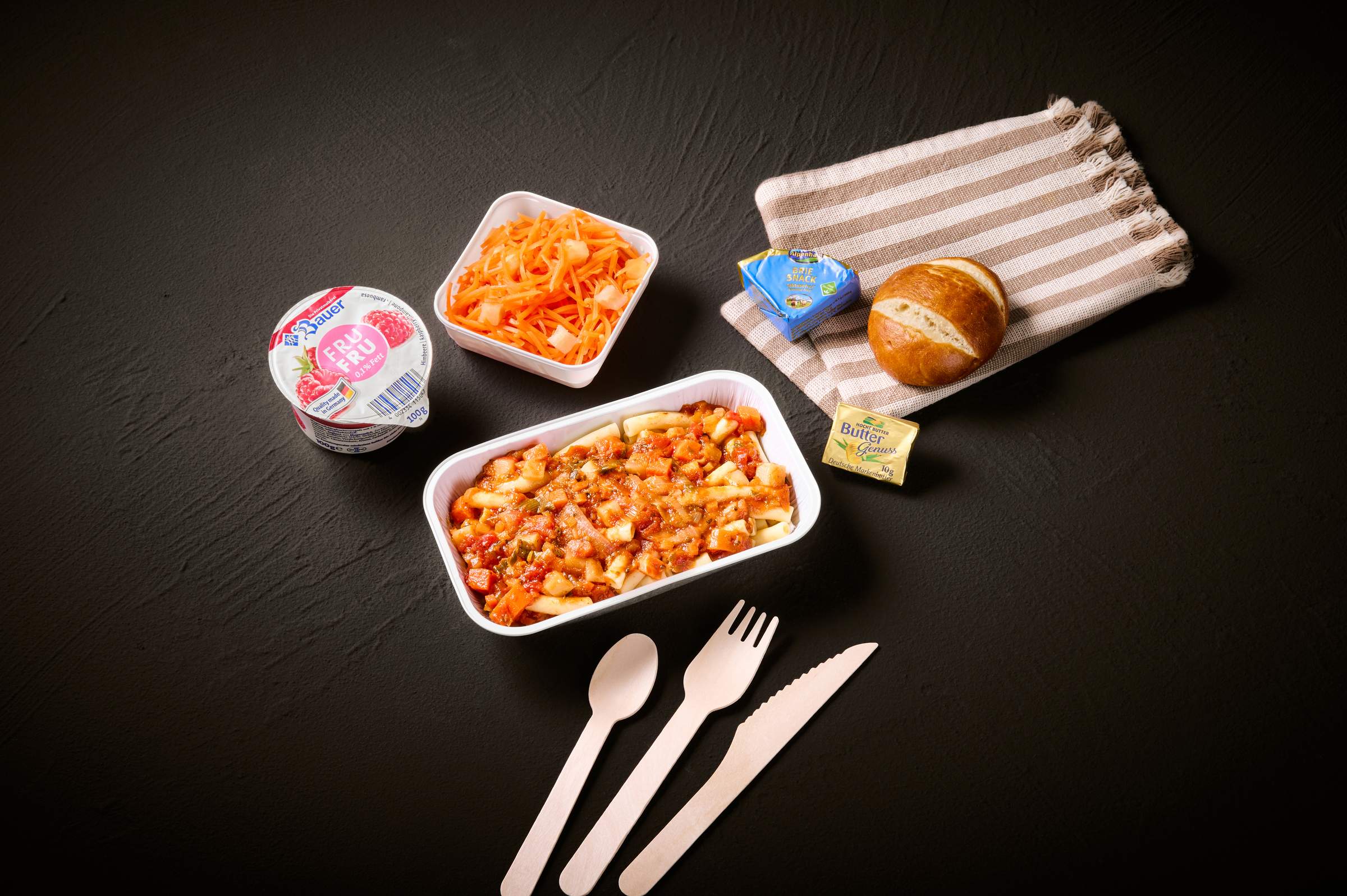 El menú estándar de la Economy Class de Condor.