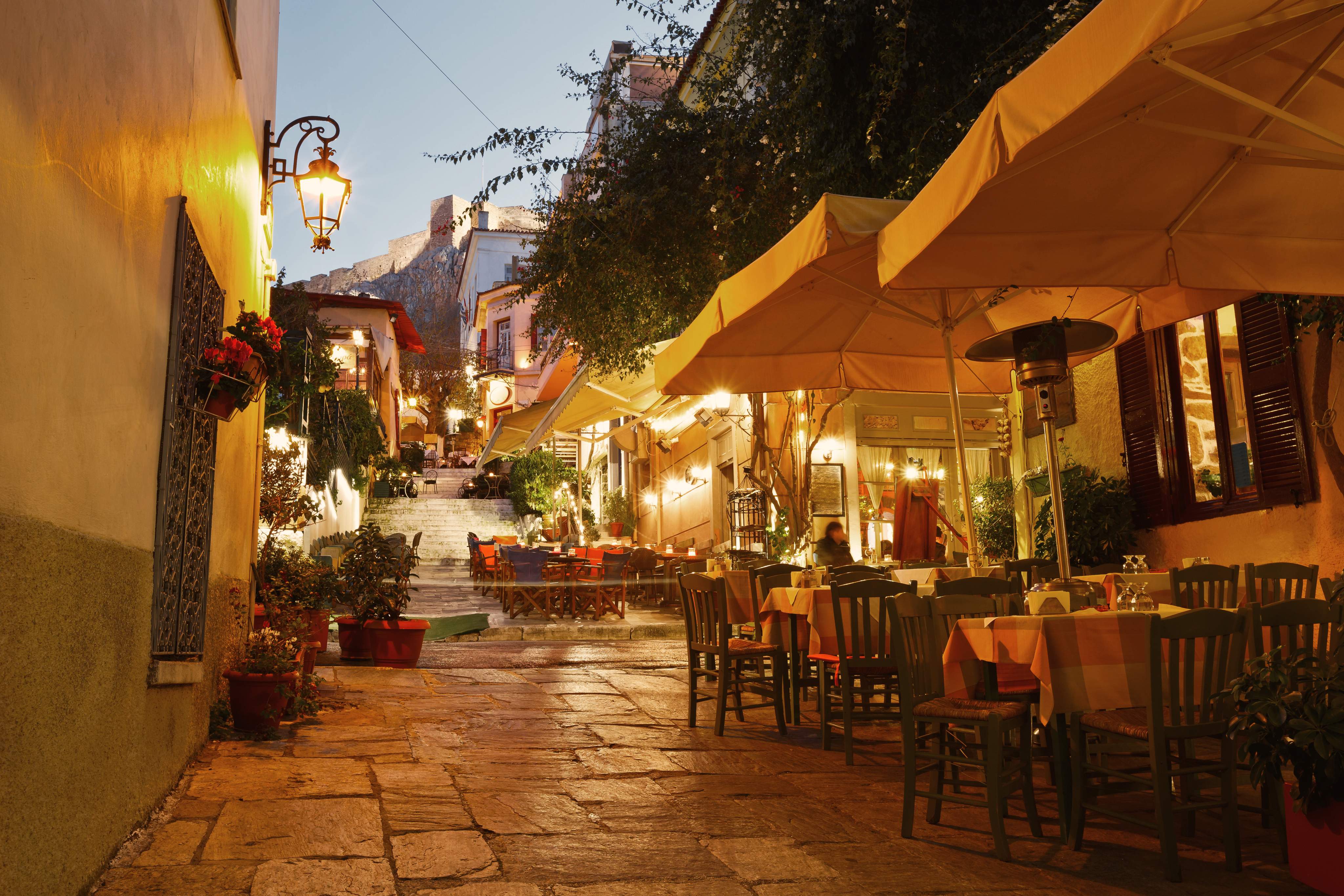 Streets of Plaka in center of Athens, Greece.