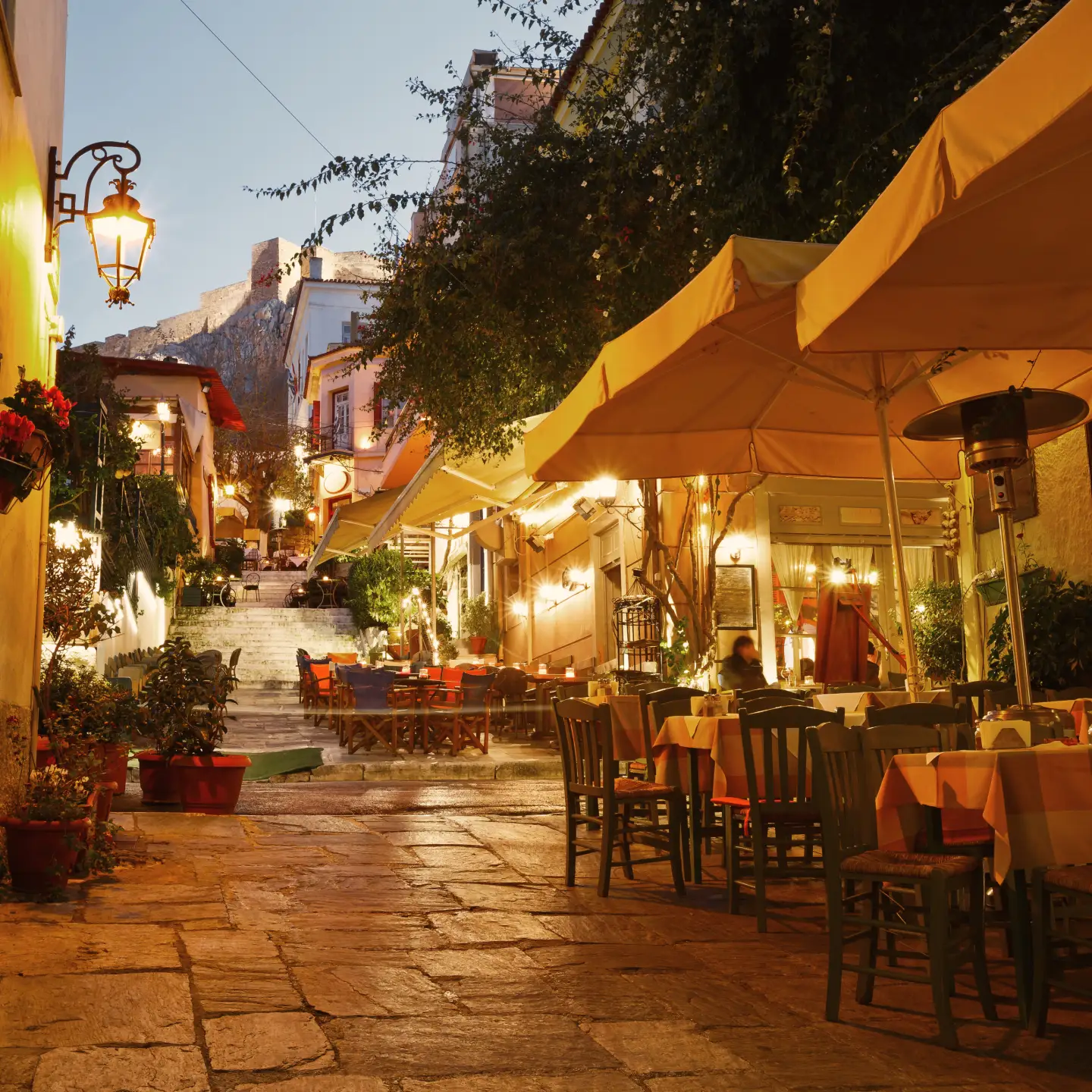 Streets of Plaka in center of Athens, Greece.