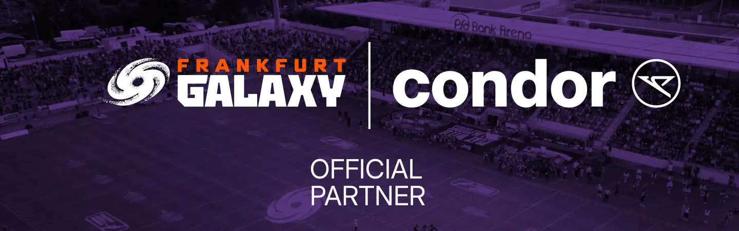Condor ist offizieller Partner des American-Football-Teams Frankfurt Galaxy.