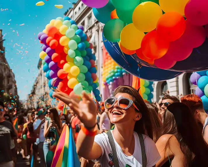 Bunte Pride-Parade in der Innenstadt