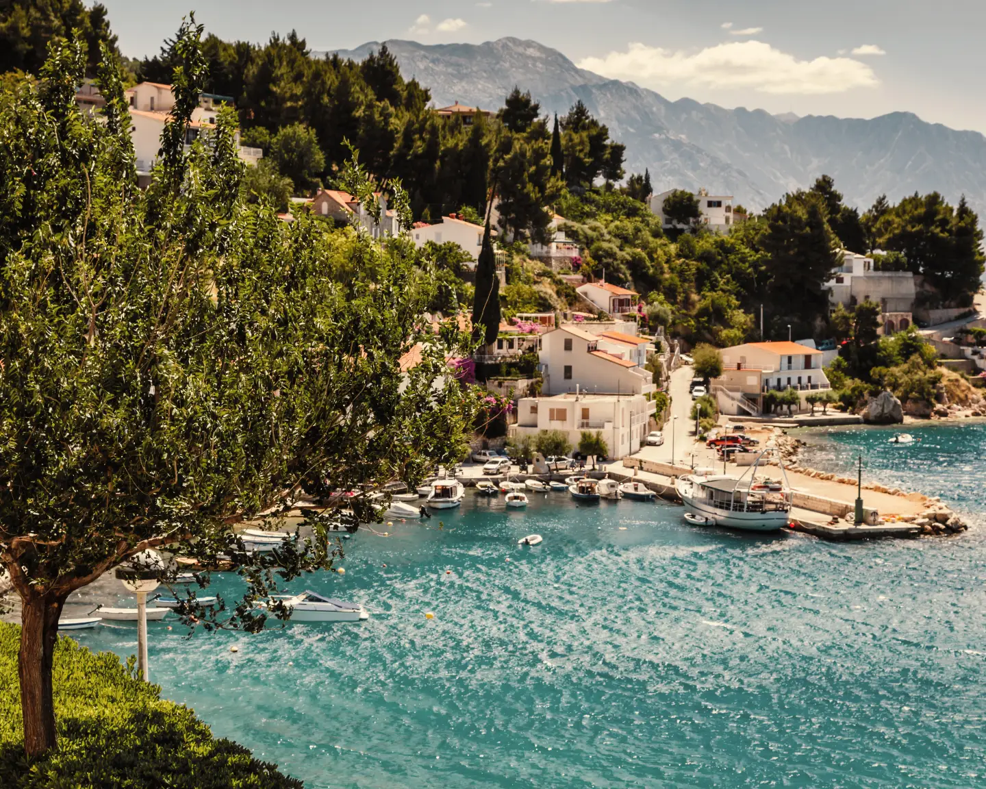 Beautiful Adriatic Bay and the Village near Split, Croatia