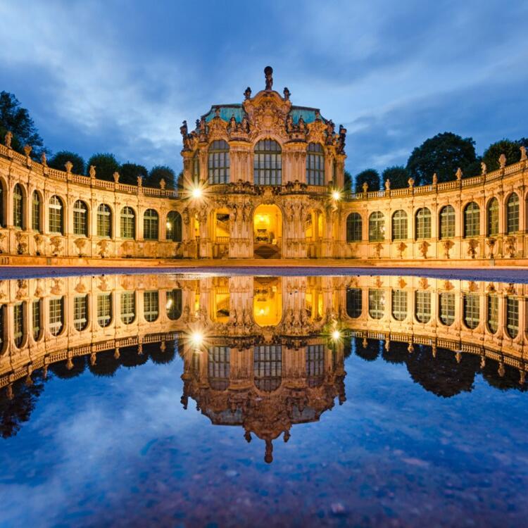 Zwinger Palace at night, Dresden 