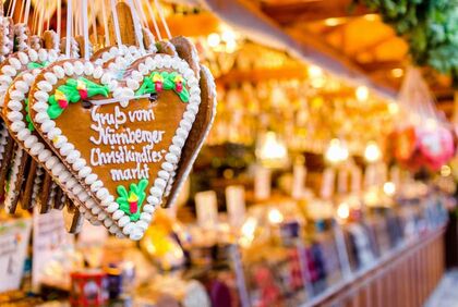 Christmas Market Nuremberg with gingerbread heart