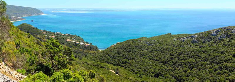 View of the Atlantic Ocean from the Natural Park of Arrabida, in Portugal