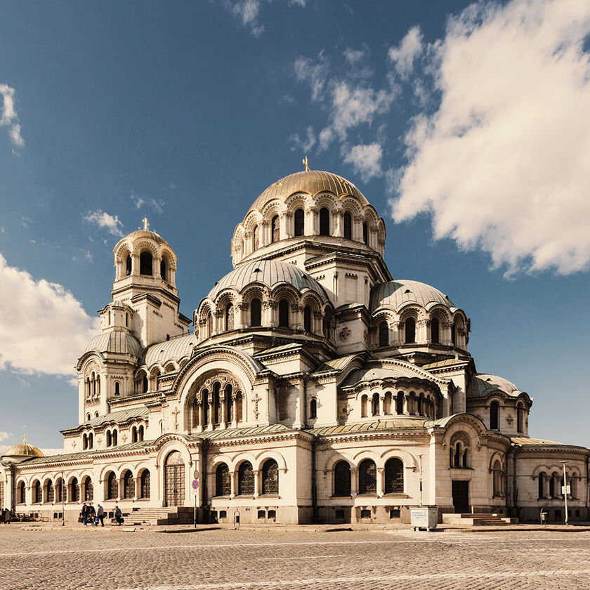 View of Alexander Nevsky Cathedral in Sofia, Bulgaria