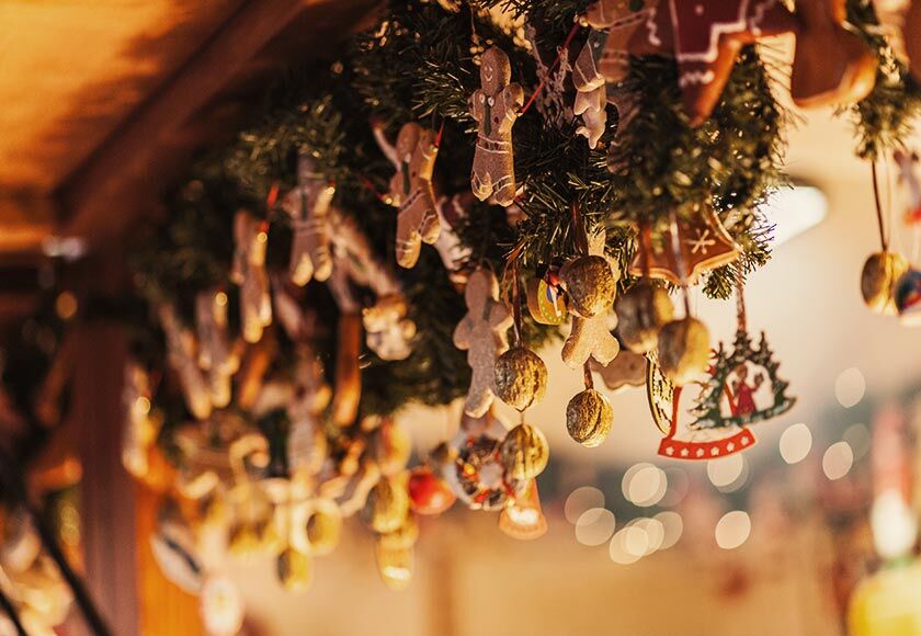 Christmas Markets in Berlin Christmas Deco on a stall at one of Berlin's Christmas stalls