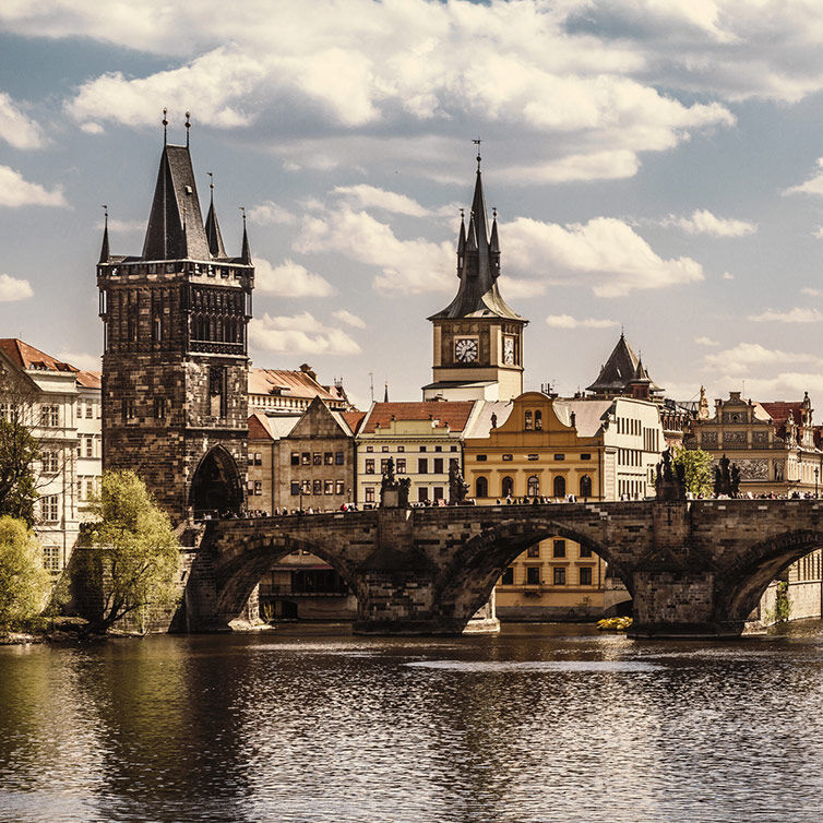 View of Charles Bridge in Prague