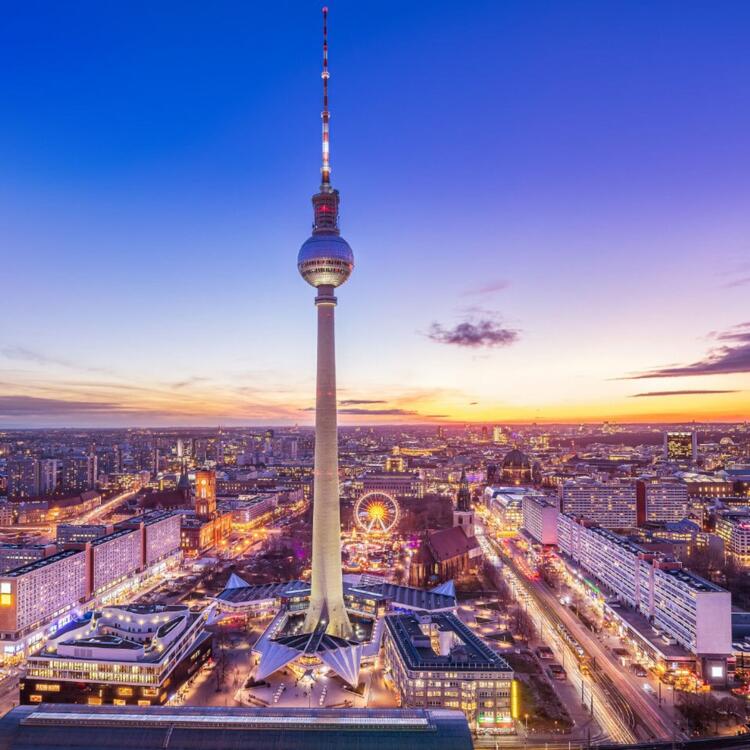 Berlin TV Tower at night 