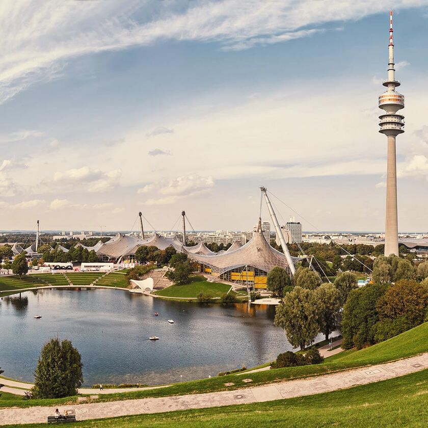 View of the Olympic Park in Munich, Germany