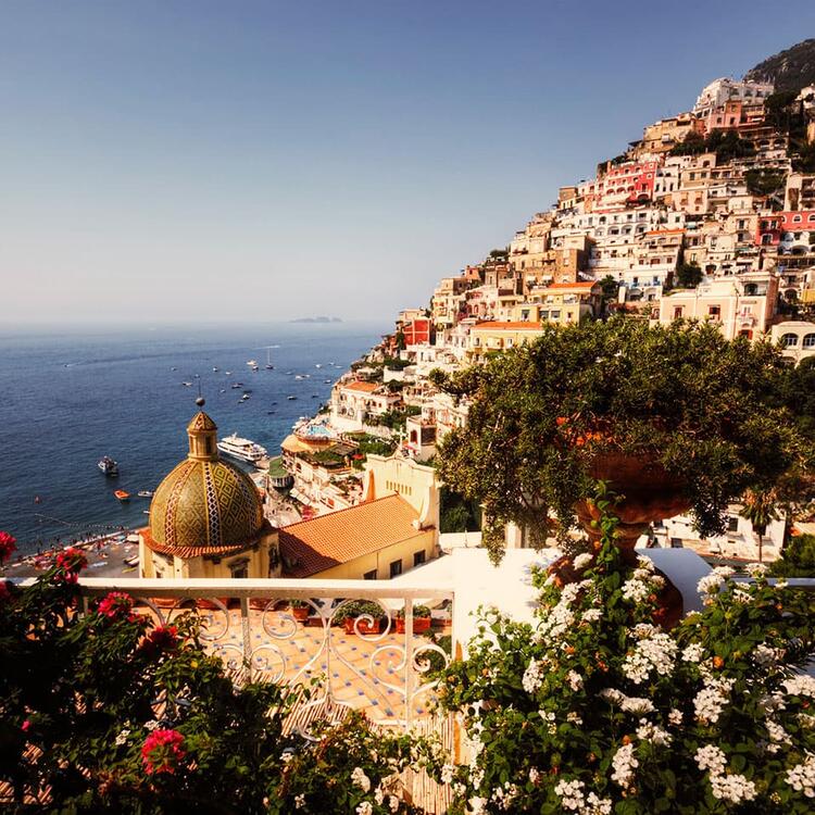 Panoramic view of the impressive Naples, Italy with its historic buildings