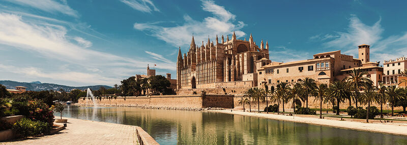 Daytime view of Palma de Mallorca's stunning cathedral