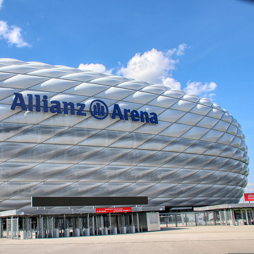 View of the Allianz Arena in Munich, host of the FB Bayern Munich