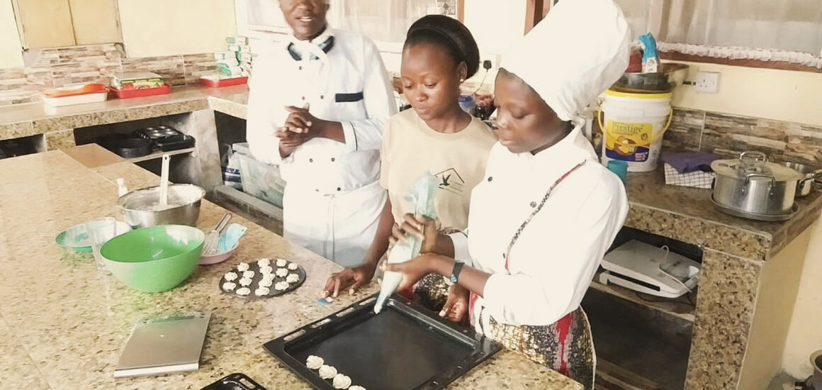 People in a bakery.