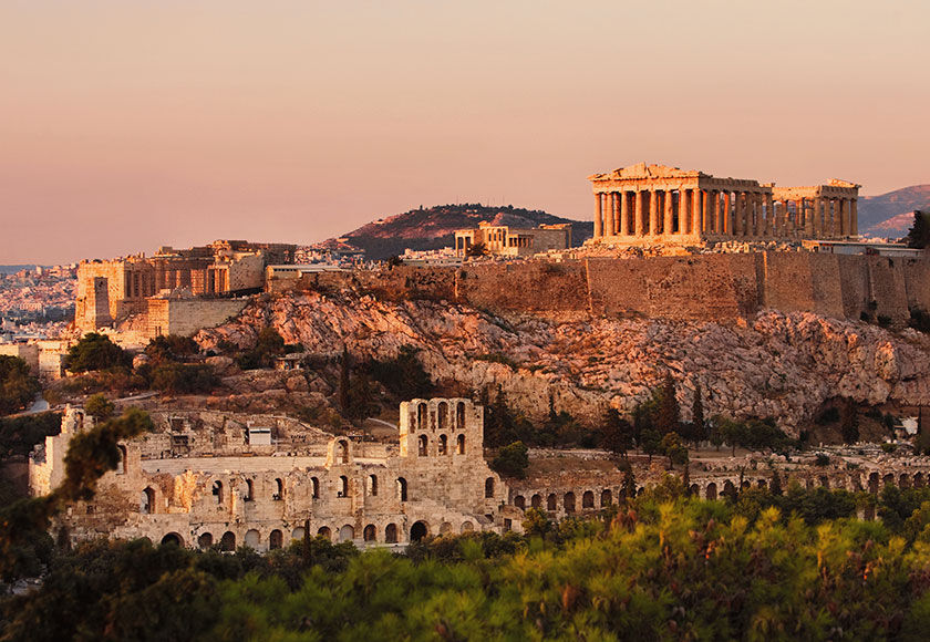 View of the Acropolis in Athens